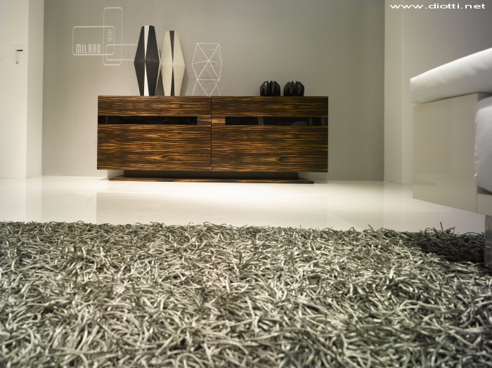 Vanity credenza ante scorrevoli complanari ebano